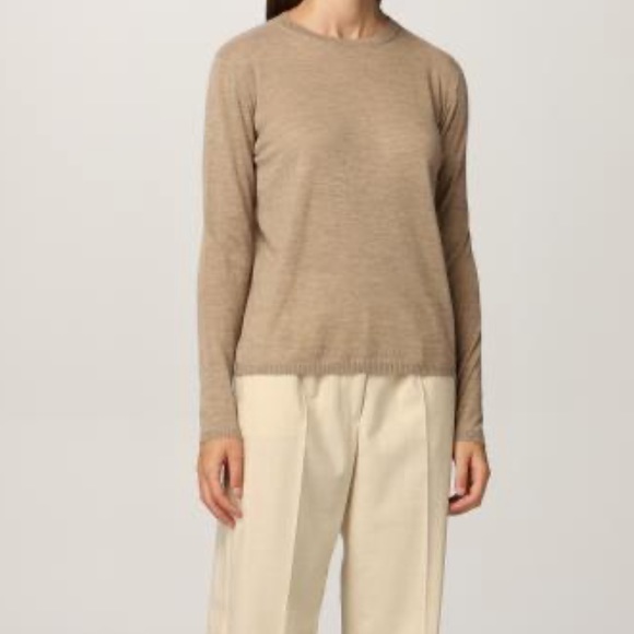 MaxMara 100% Cashmere Beige Tan Cream Sweater Knit Sweatshirt - Picture 3 of 5